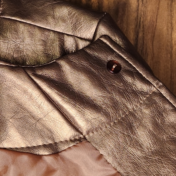 Vtg Jaclyn Smith Large Metallic Copper Bronze Button Front Holiday Jacket. - Picture 6 of 12